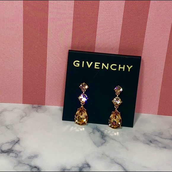 GIVENCHY Rose Gold/Champagne Drop Earrings with Post Backs - Picture 4 of 16
